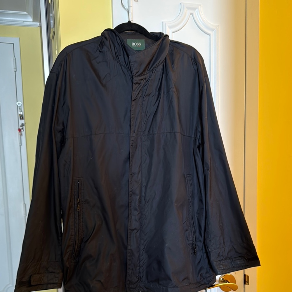 Boss by Hugo Boss Black Hoodie Raincoat Classic Style